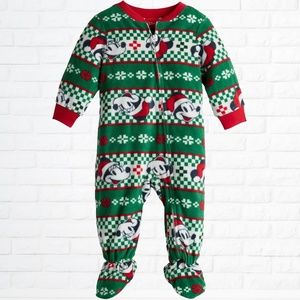 NWT Disney's Mickey Mouse Baby Holiday Party Mickey Footed PJs - Size 24M